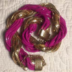 Gold and pink necklace